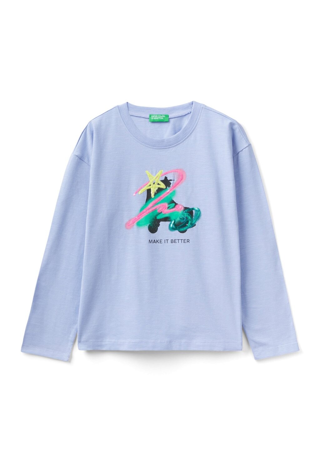 Футболка с длинными рукавами With Neck Water Print And Sequins On The Front Regular Fit United Colors of Benetton, фиолетовый
Футболка с длинными рукавами With Neck Water Print And Sequins On The Front Regular Fit United Colors of Benetton, фиолетовый