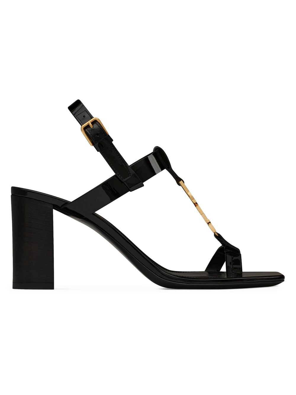 Босоножки на каблуке Cassandra из лакированной кожи с золотистой монограммой Saint Laurent, неро
Босоножки на каблуке Cassandra из лакированной кожи с золотистой монограммой Saint Laurent, неро