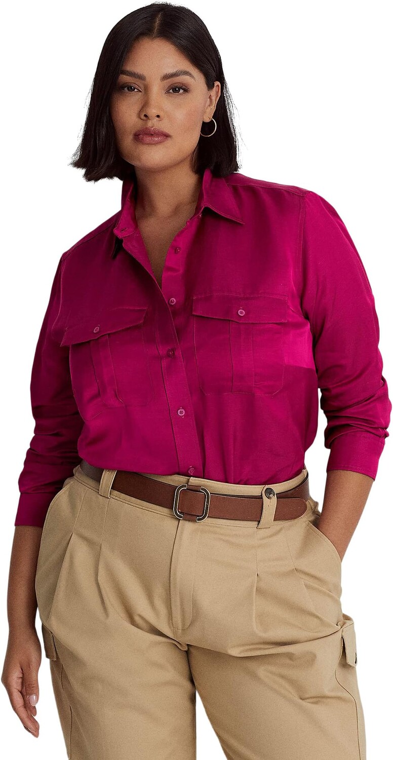 Атласная рубашка из шантунга больших размеров LAUREN Ralph Lauren, цвет Fuchsia Berry
Атласная рубашка из шантунга больших размеров LAUREN Ralph Lauren, цвет Fuchsia Berry