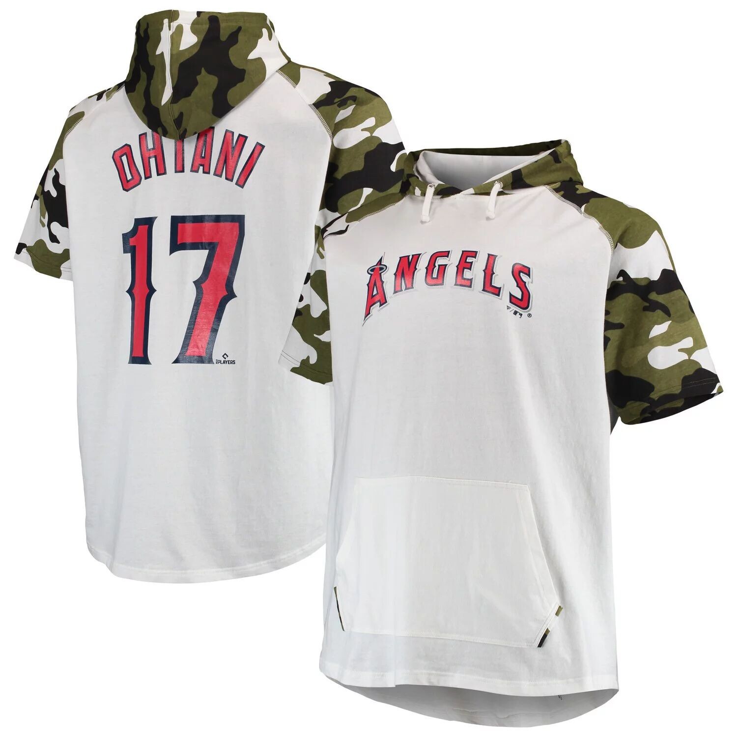 Мужская футболка с капюшоном Shohei Ohtani белого цвета/камуфляж Los Angeles Angels Big & Tall реглан, Белый
Мужская футболка с капюшоном Shohei Ohtani белого цвета/камуфляж Los Angeles Angels Big & Tall реглан, Белый