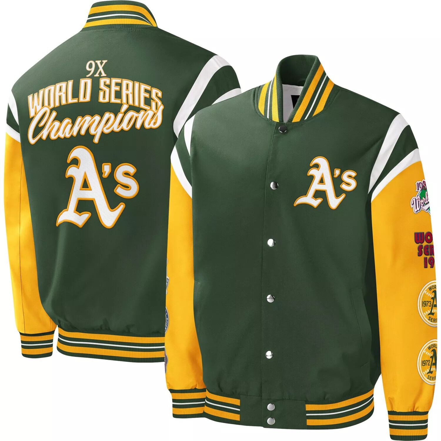 Мужская спортивная университетская куртка с длинными кнопками от Carl Banks Green Oakland Athletics, обладательница титула G-III
Мужская спортивная университетская куртка с длинными кнопками от Carl Banks Green Oakland Athletics, обладательница титула G-III