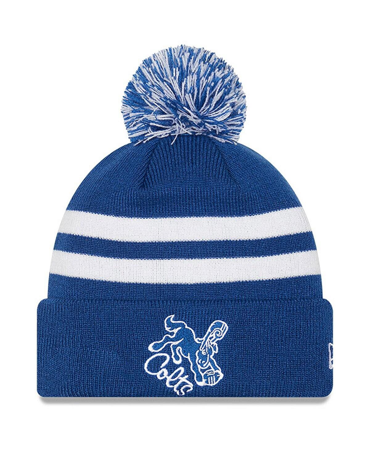 Мужская вязаная шапка с манжетами и помпоном с логотипом Royal Indianapolis Colts Throwback New Era
Мужская вязаная шапка с манжетами и помпоном с логотипом Royal Indianapolis Colts Throwback New Era