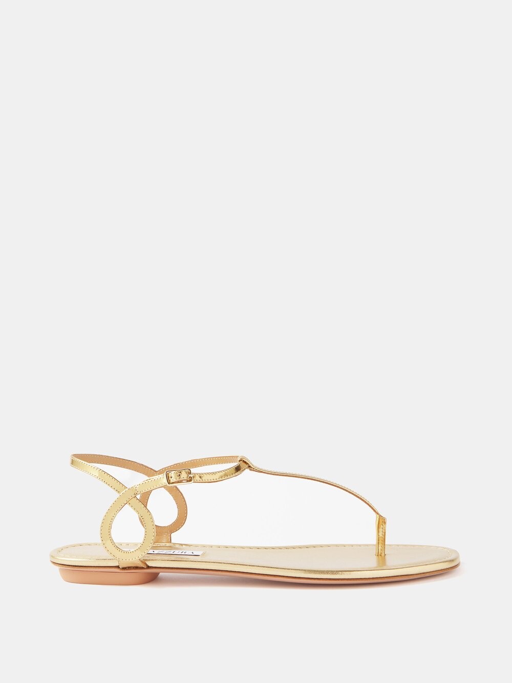 Сандалии на плоской подошве почти bare из металлизированной кожи Aquazzura, золото
Сандалии на плоской подошве почти bare из металлизированной кожи Aquazzura, золото
