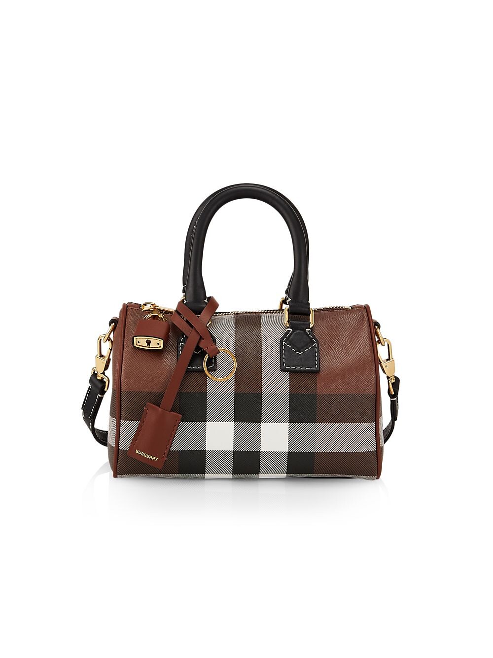 Маленькая кожаная сумка для боулинга в клетку с верхней ручкой Burberry, коричневый
Маленькая кожаная сумка для боулинга в клетку с верхней ручкой Burberry, коричневый
