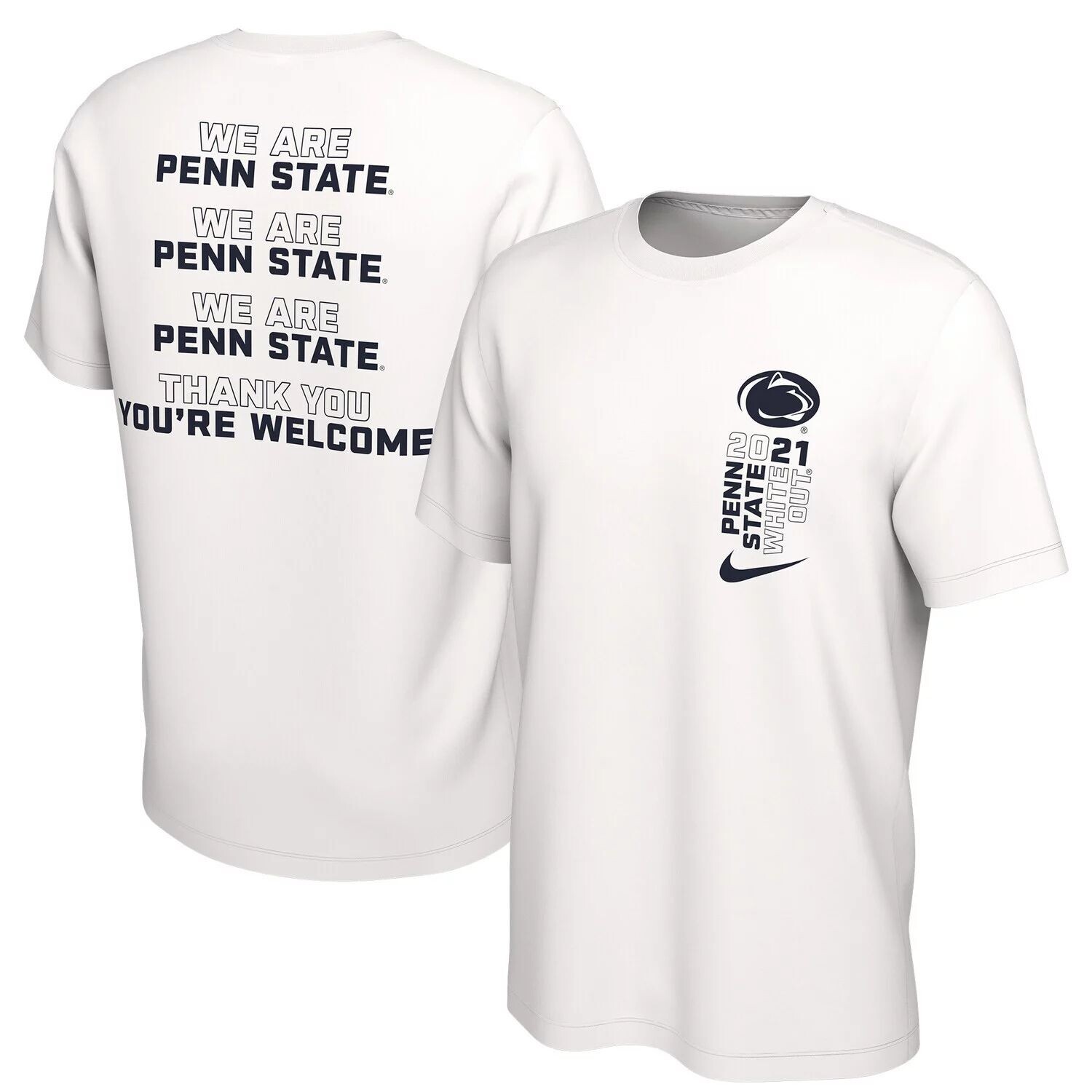 Мужская белая студенческая футболка Nike Penn State Nittany Lions 2021 White Out, Белый
Мужская белая студенческая футболка Nike Penn State Nittany Lions 2021 White Out, Белый