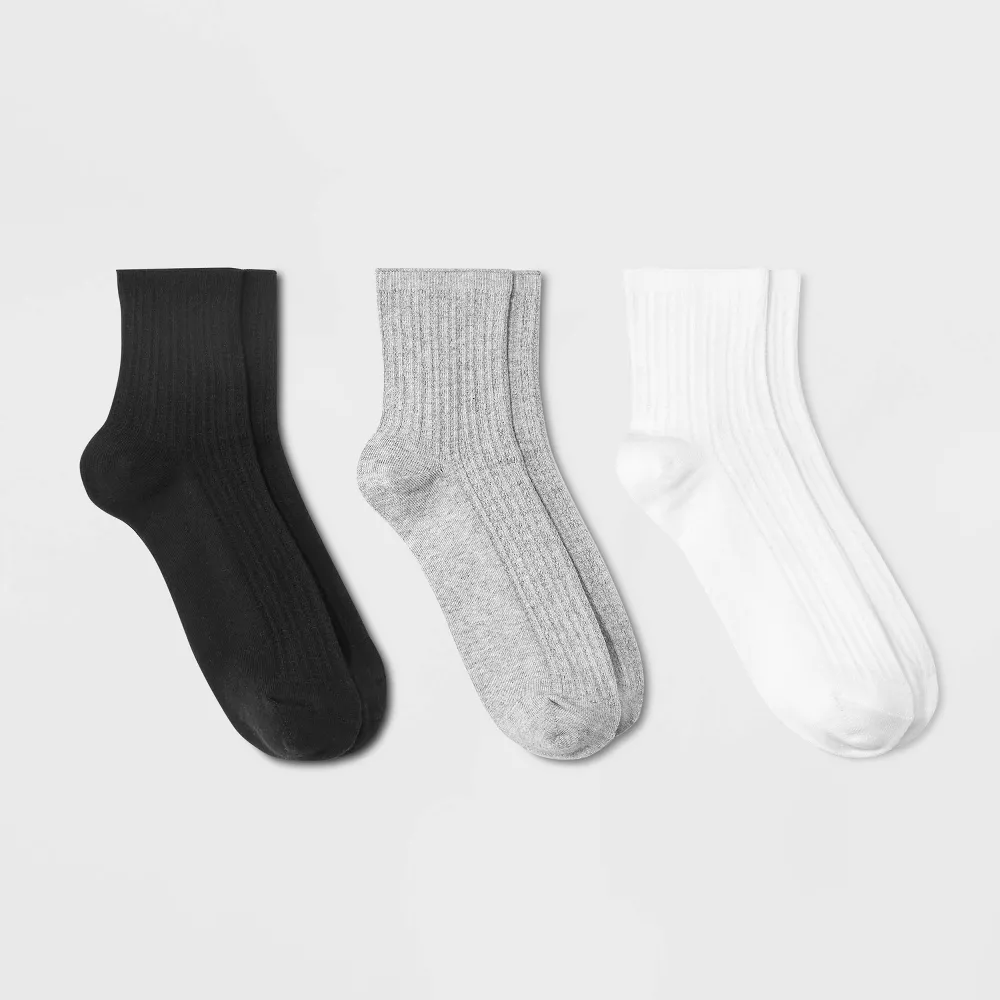 Женские носки с ажурной вязкой, 3 пары Universal Thread, цвет Black/White/Heather Gray
Женские носки с ажурной вязкой, 3 пары Universal Thread, цвет Black/White/Heather Gray