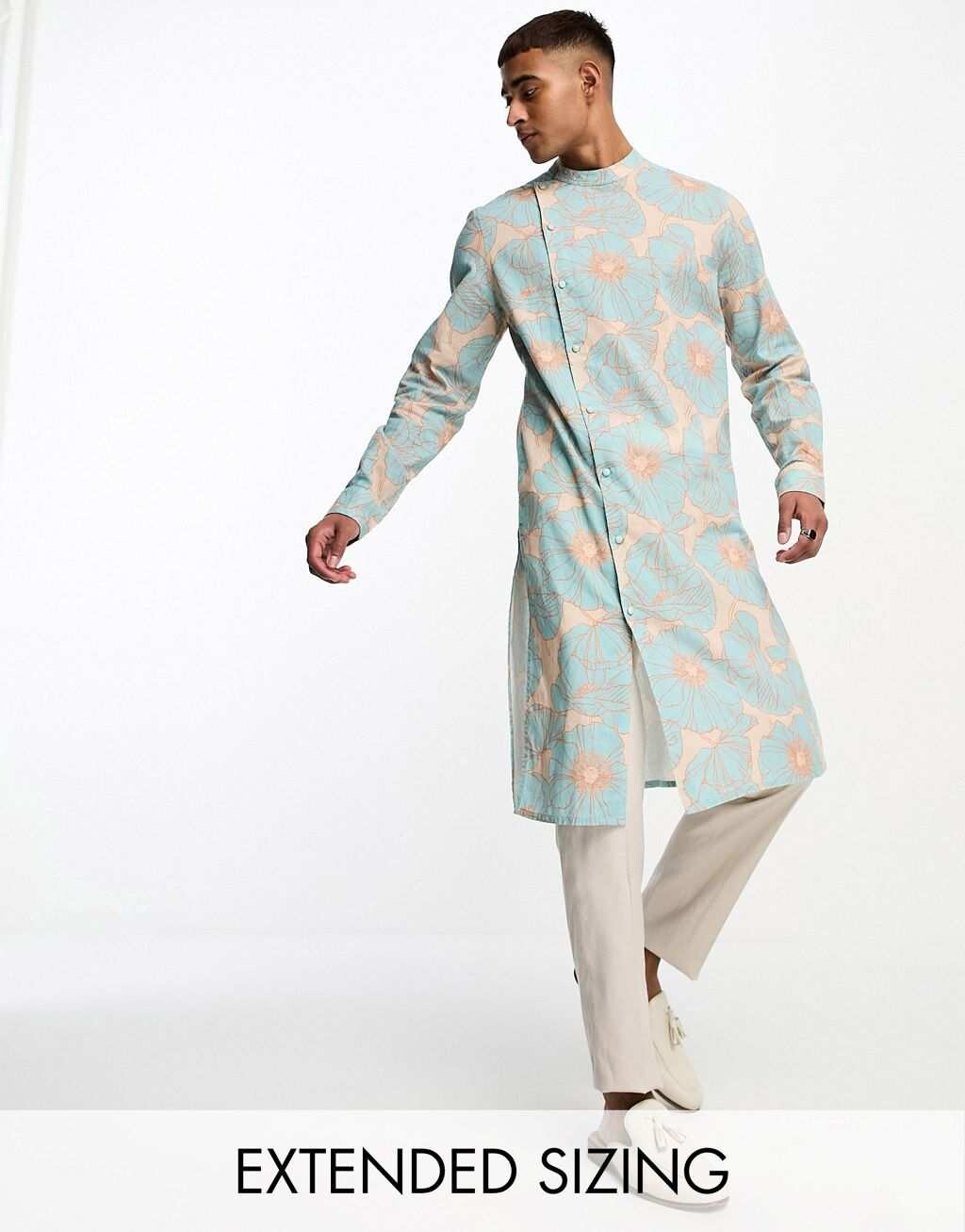 Длинная льняная рубашка асимметричного кроя ASOS DESIGN kurta синего цвета с абстрактным цветочным принтом
Длинная льняная рубашка асимметричного кроя ASOS DESIGN kurta синего цвета с абстрактным цветочным принтом