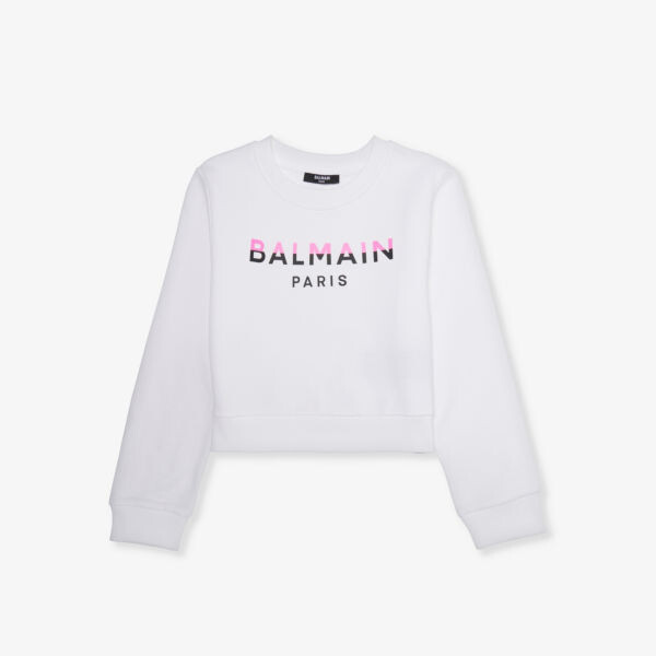 Толстовка из хлопкового джерси с круглым вырезом и логотипом, 8–13 лет Balmain, белый
Толстовка из хлопкового джерси с круглым вырезом и логотипом, 8–13 лет Balmain, белый