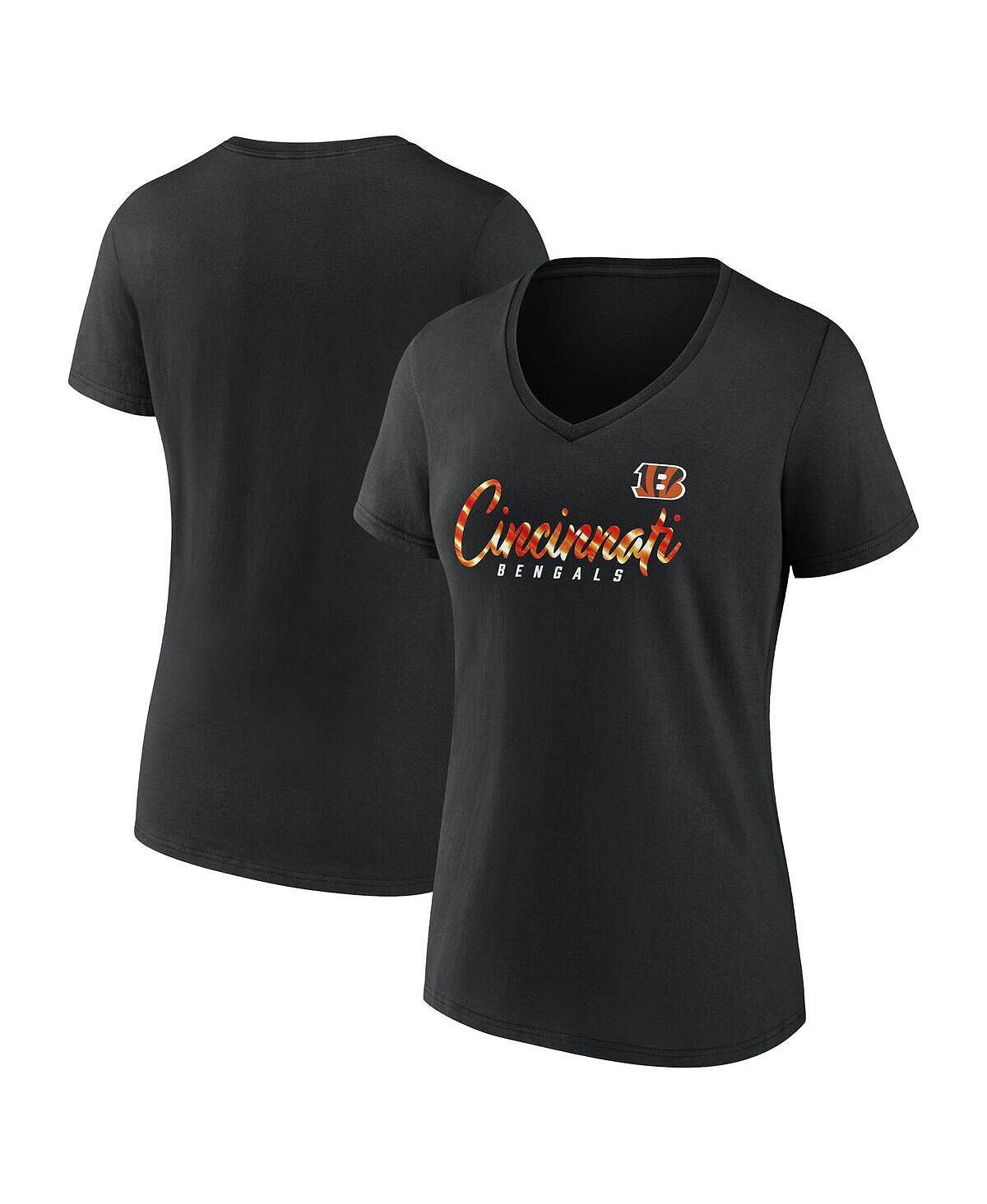 Черная женская фирменная футболка Cincinnati Bengals Shine Time с v-образным вырезом Fanatics, черный
Черная женская фирменная футболка Cincinnati Bengals Shine Time с v-образным вырезом Fanatics, черный