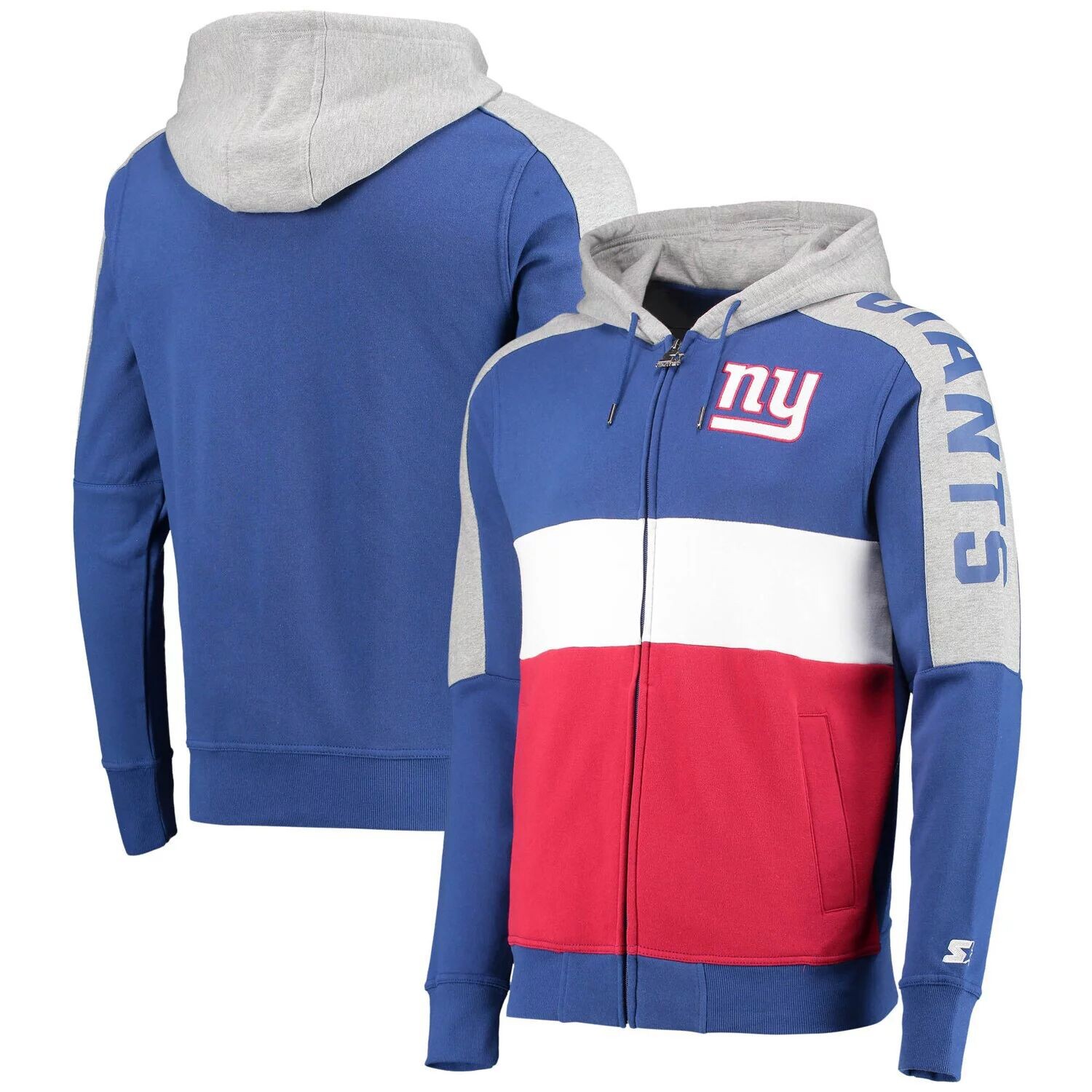 Мужская королевская/красная толстовка с молнией во всю длину New York Giants Playoffs Color Block Starter
Мужская королевская/красная толстовка с молнией во всю длину New York Giants Playoffs Color Block Starter