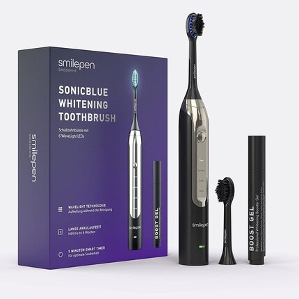 Электрическая зубная щетка Sonicblue Whitening с 4 программами очистки: зубы становятся белее до 70 %, Smilepen
Электрическая зубная щетка Sonicblue Whitening с 4 программами очистки: зубы становятся белее до 70 %, Smilepen