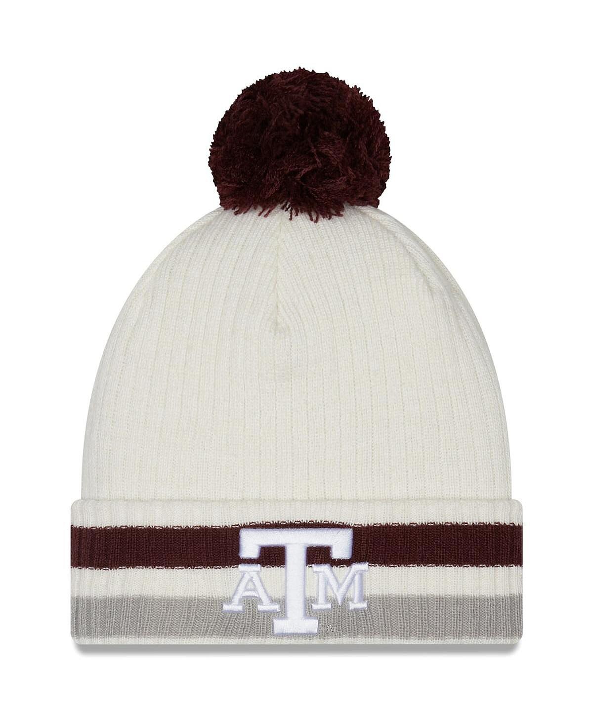Мужская белая вязаная шапка в стиле ретро с манжетами и помпоном Texas A&M Aggies New Era
Мужская белая вязаная шапка в стиле ретро с манжетами и помпоном Texas A&M Aggies New Era