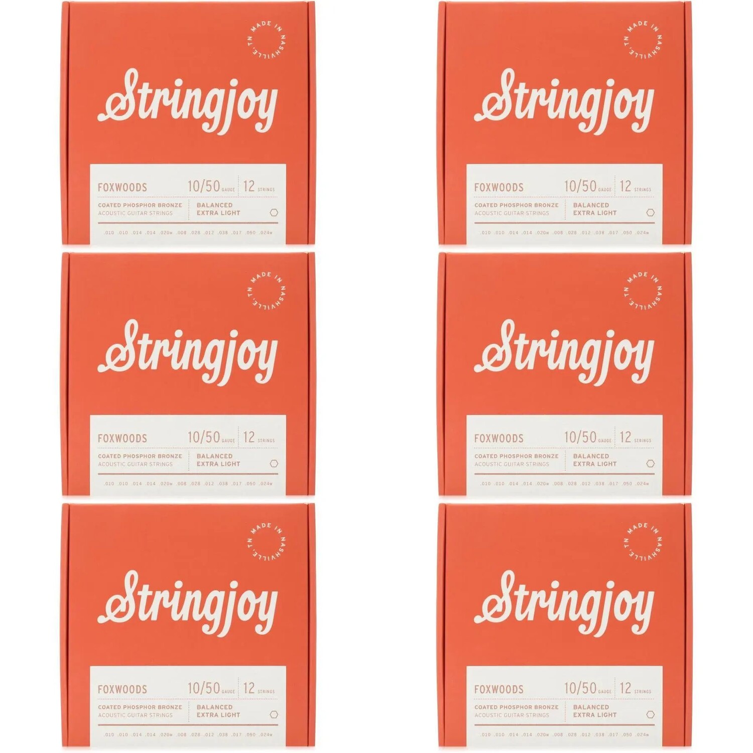 Струны Stringjoy Foxwoods для 12-струнной акустической гитары с покрытием из фосфористой бронзы — сверхлегкий калибр (6 шт. в упаковке)
Струны Stringjoy Foxwoods для 12-струнной акустической гитары с покрытием из фосфористой бронзы — сверхлегкий калибр (6 шт. в упаковке)