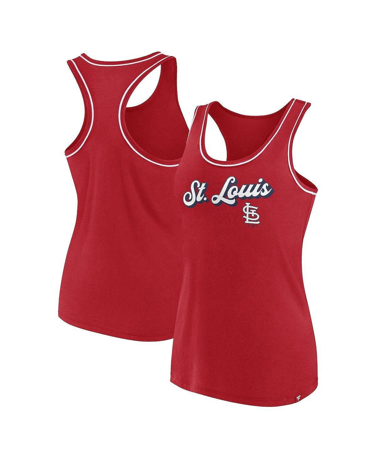 Женская красная майка с фирменным логотипом St. Louis Cardinals и логотипом-борцовкой Fanatics, красный
Женская красная майка с фирменным логотипом St. Louis Cardinals и логотипом-борцовкой Fanatics, красный