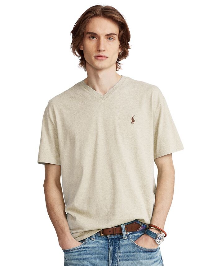 Мужская трикотажная футболка классического кроя с v-образным вырезом Polo Ralph Lauren, серый
Мужская трикотажная футболка классического кроя с v-образным вырезом Polo Ralph Lauren, серый