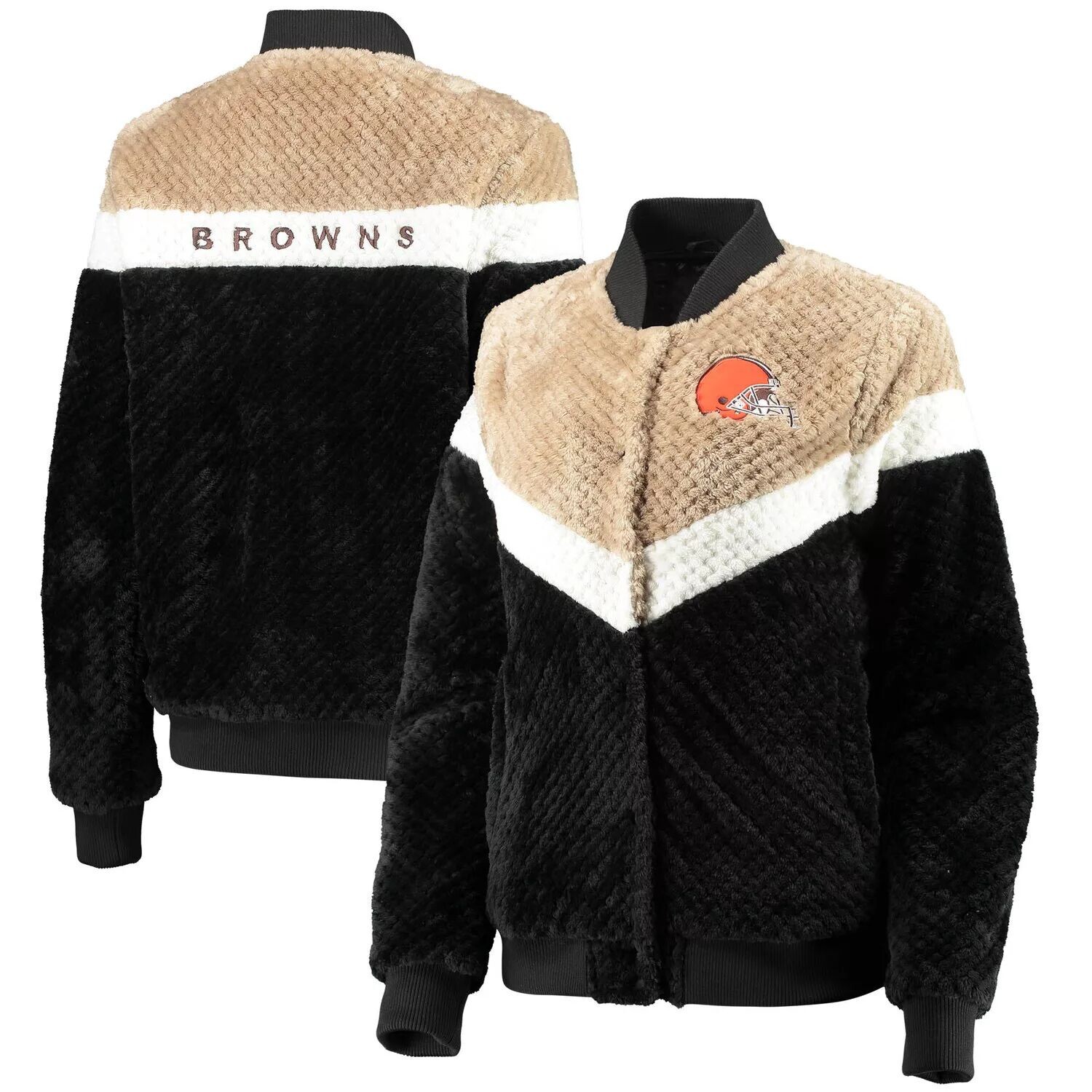Женская куртка на кнопках G-III 4Her Carl Banks черно-кремового цвета Cleveland Browns Riot Squad Sherpa G-III
Женская куртка на кнопках G-III 4Her Carl Banks черно-кремового цвета Cleveland Browns Riot Squad Sherpa G-III
