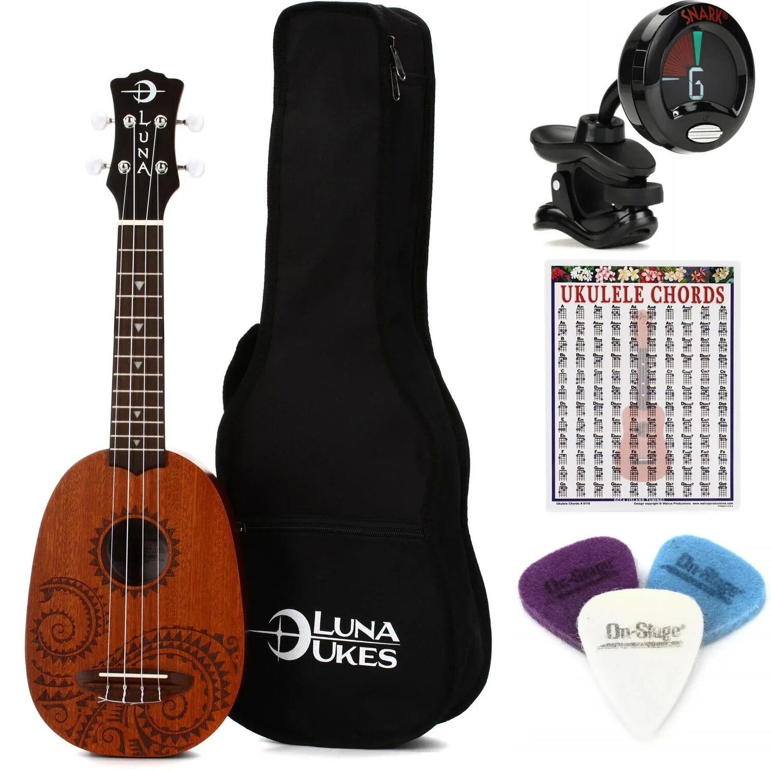 Luna Tattoo Mahogany Pineapple Soprano Набор предметов первой необходимости для укулеле - Satin Natural
Luna Tattoo Mahogany Pineapple Soprano Набор предметов первой необходимости для укулеле - Satin Natural