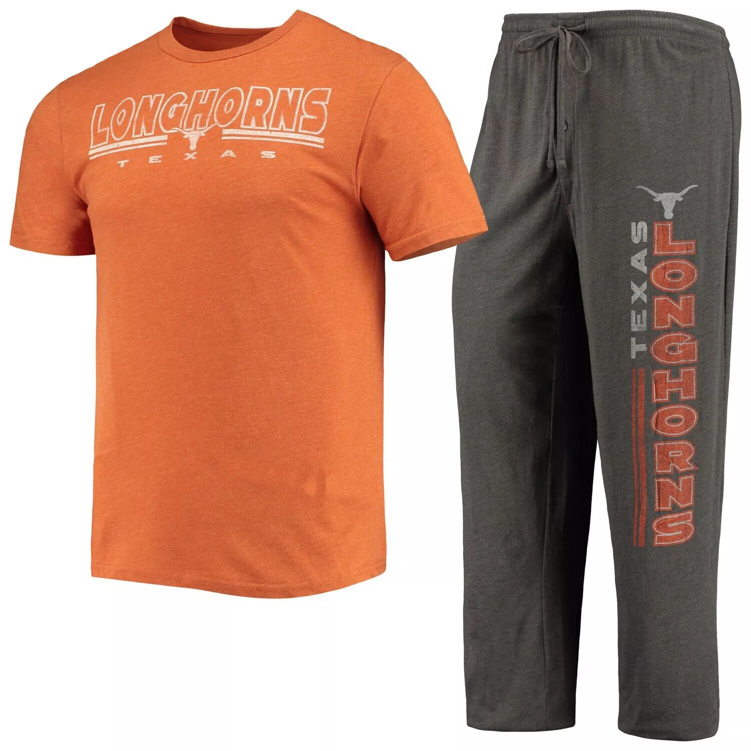 Мужская футболка Concepts Sport с древесным углем и техасским оранжевым Texas Longhorns Meter, комплект для сна и брюки
Мужская футболка Concepts Sport с древесным углем и техасским оранжевым Texas Longhorns Meter, комплект для сна и брюки