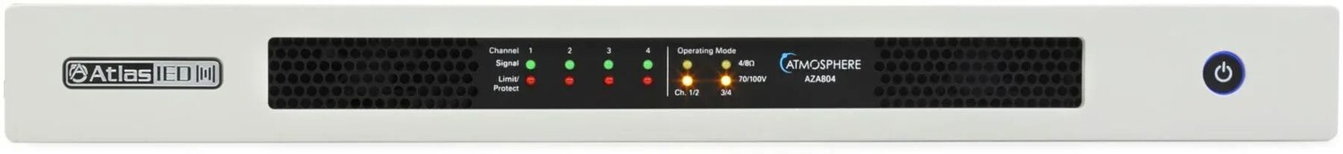 AtlasIED Атмосфера AZA804 Сетевой 4-канальный усилитель мощности мощностью 800 Вт
AtlasIED Атмосфера AZA804 Сетевой 4-канальный усилитель мощности мощностью 800 Вт