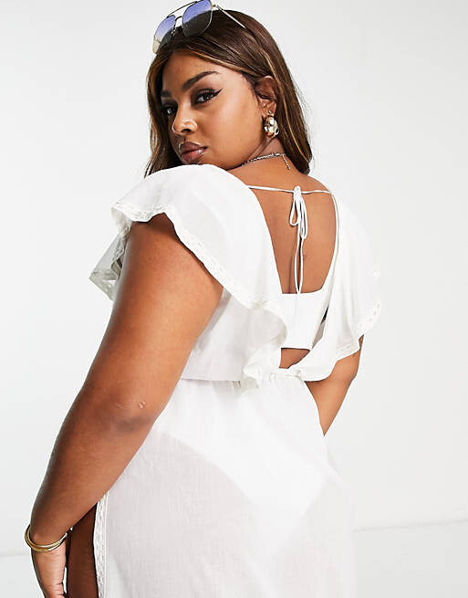 Пляжное платье макси с глубоким вырезом и объемными рукавами ASOS DESIGN Curve цвета слоновой кости
Пляжное платье макси с глубоким вырезом и объемными рукавами ASOS DESIGN Curve цвета слоновой кости