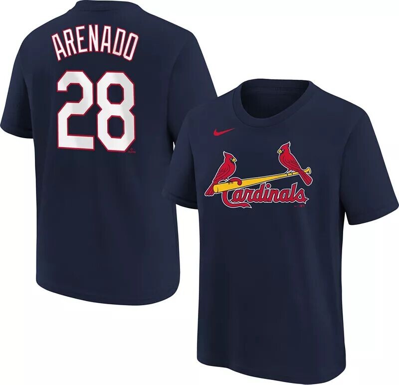 MLB Молодёжная футболка St. Louis Cardinals Nolan Arenado #28 Темно-синяя футболка Nike
MLB Молодёжная футболка St. Louis Cardinals Nolan Arenado #28 Темно-синяя футболка Nike