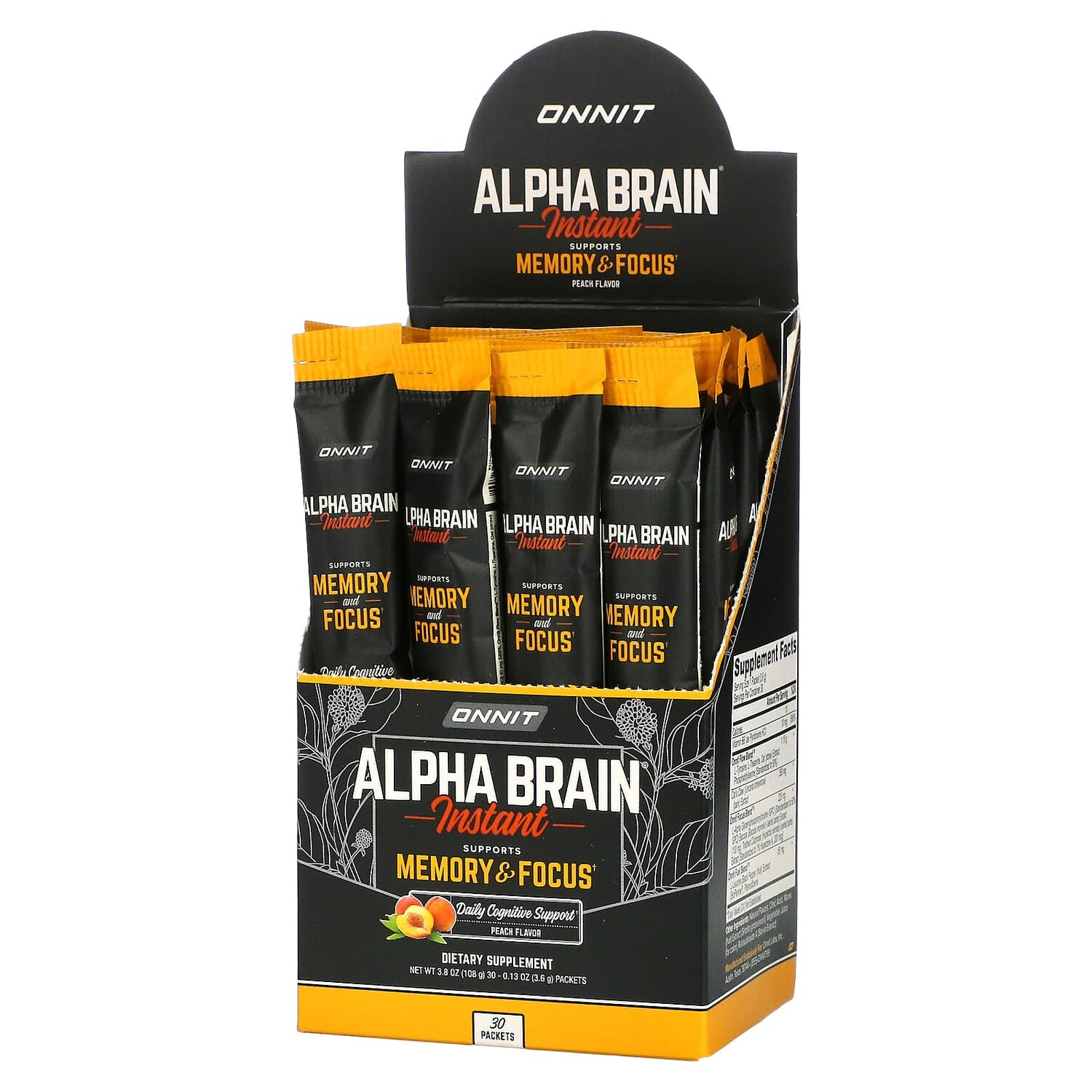 Alpha Brain Instant, для памяти и концентрации, персик, 30 пакетиков по 3,6 г (0,13 унции), Onnit
Alpha Brain Instant, для памяти и концентрации, персик, 30 пакетиков по 3,6 г (0,13 унции), Onnit