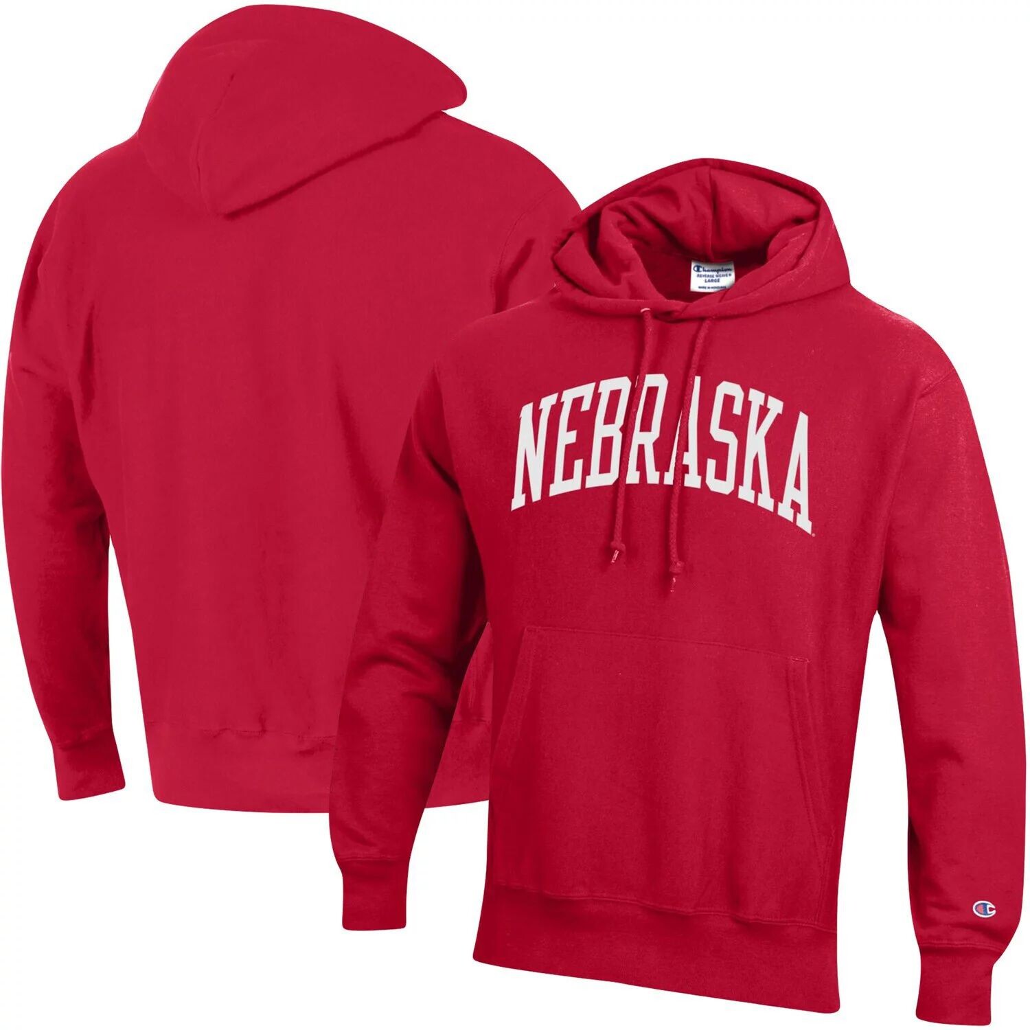 Мужской пуловер с капюшоном Champion Scarlet Nebraska Huskers Team Arch обратного переплетения
Мужской пуловер с капюшоном Champion Scarlet Nebraska Huskers Team Arch обратного переплетения