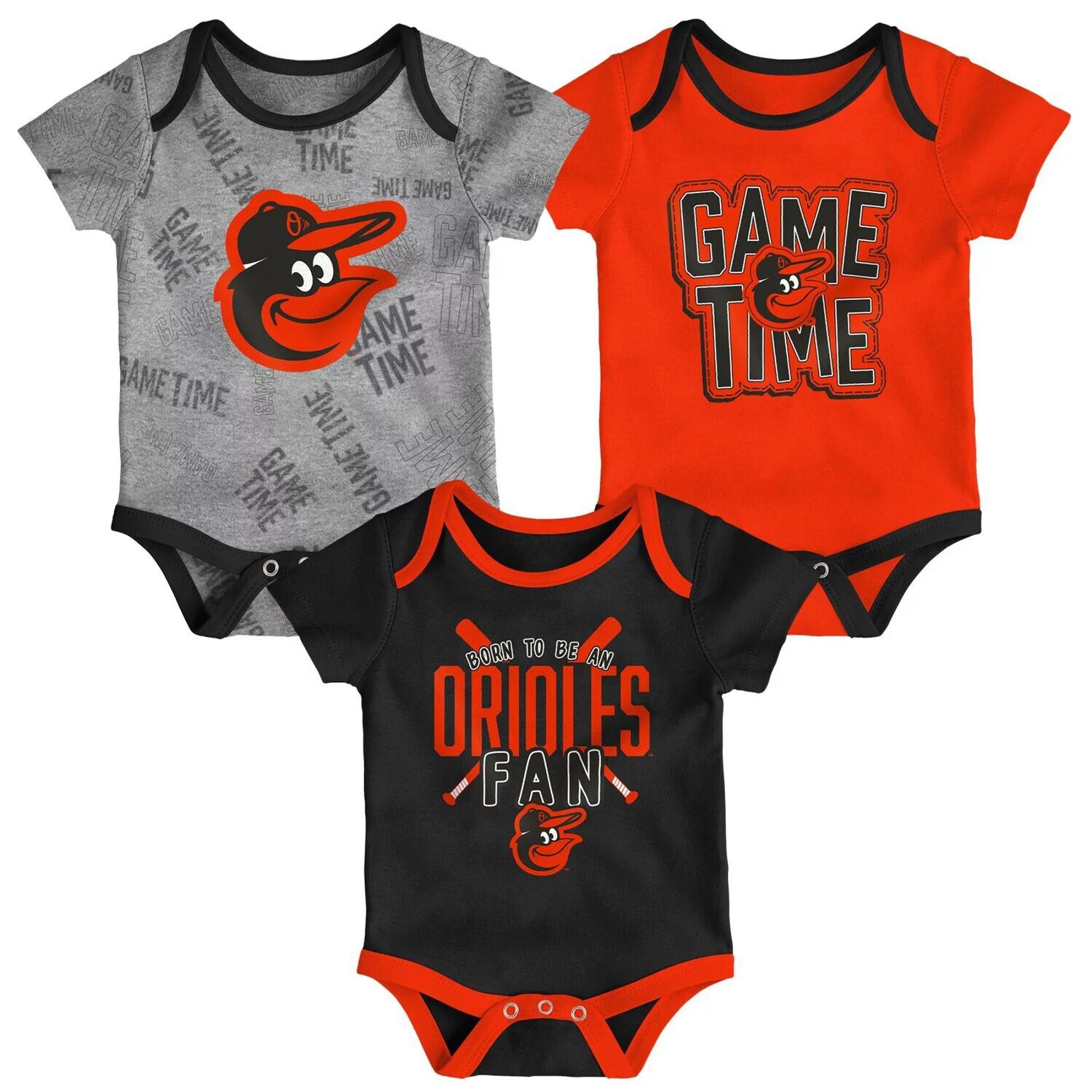 Комплект боди из трех частей для новорожденных и младенцев Baltimore Orioles черного/оранжевого/серого цвета Game Time Outerstuff
Комплект боди из трех частей для новорожденных и младенцев Baltimore Orioles черного/оранжевого/серого цвета Game Time Outerstuff