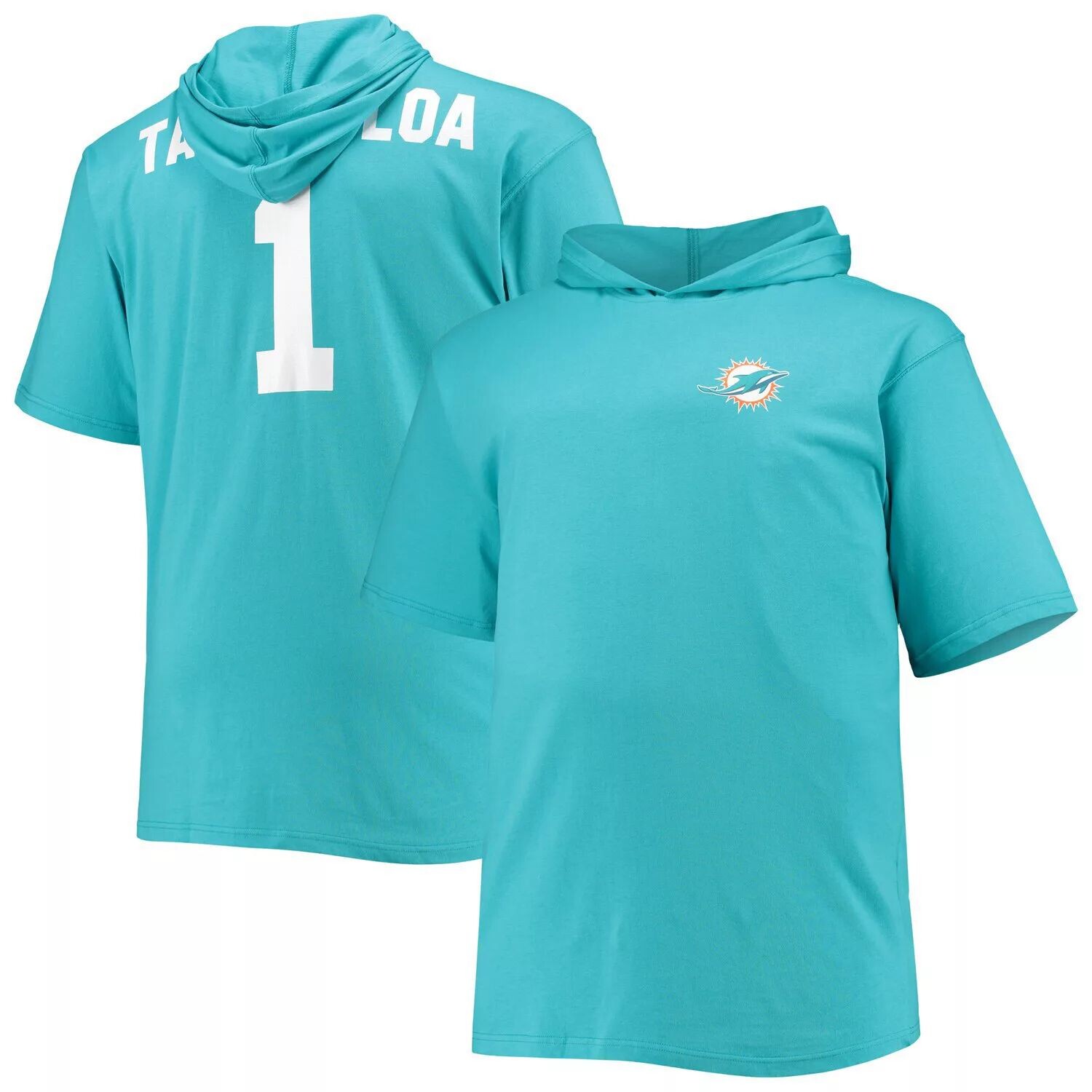 Мужская футболка с капюшоном с фирменным логотипом Tua Tagovailoa Aqua Miami Dolphins Big & Tall с именем и номером игрока Fanatics
Мужская футболка с капюшоном с фирменным логотипом Tua Tagovailoa Aqua Miami Dolphins Big & Tall с именем и номером игрока Fanatics