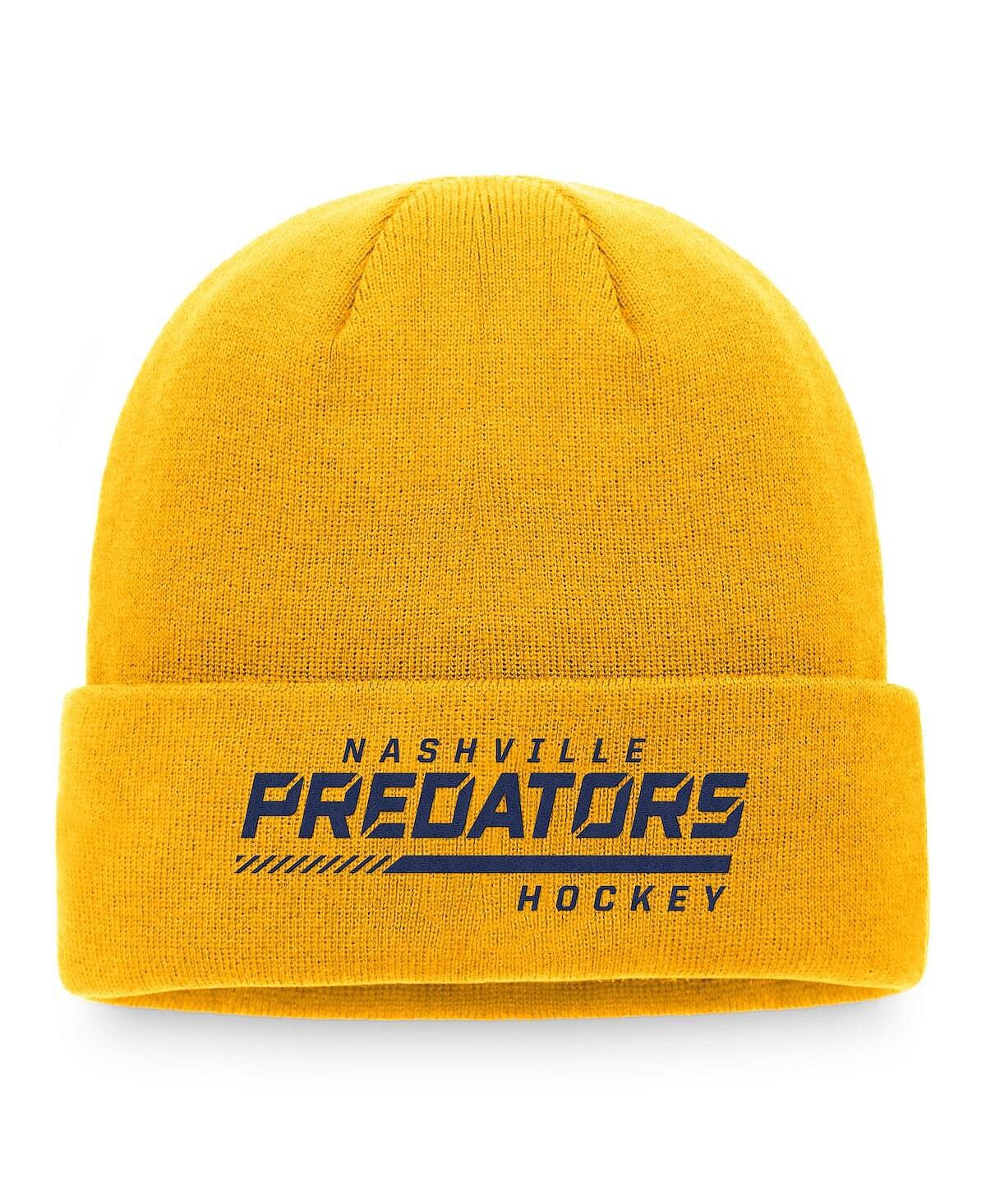 Мужская фирменная золотая вязаная шапка Nashville Predators Authentic Pro с манжетами для раздевалки Fanatics
Мужская фирменная золотая вязаная шапка Nashville Predators Authentic Pro с манжетами для раздевалки Fanatics
