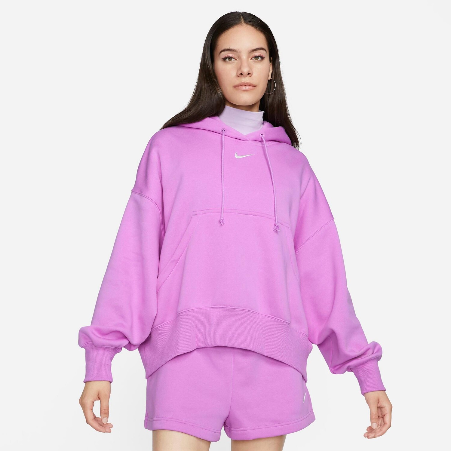 Женский свободный пуловер с капюшоном из флиса Nike Sportswear Phoenix, фиолетовый
Женский свободный пуловер с капюшоном из флиса Nike Sportswear Phoenix, фиолетовый