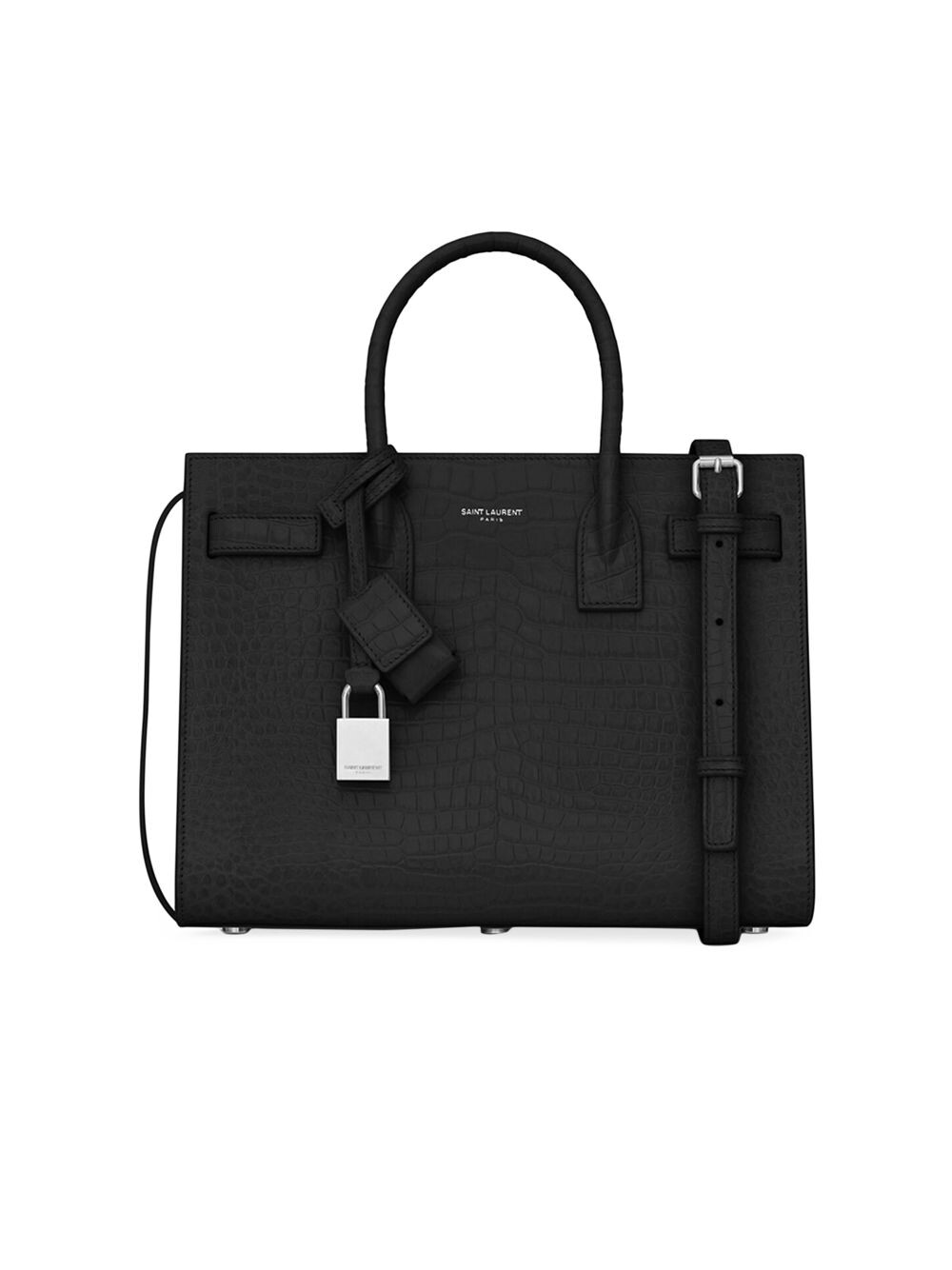 Сумка Sac De Jour Baby с верхней ручкой из блестящей кожи с тиснением под крокодила Saint Laurent, черный
Сумка Sac De Jour Baby с верхней ручкой из блестящей кожи с тиснением под крокодила Saint Laurent, черный
