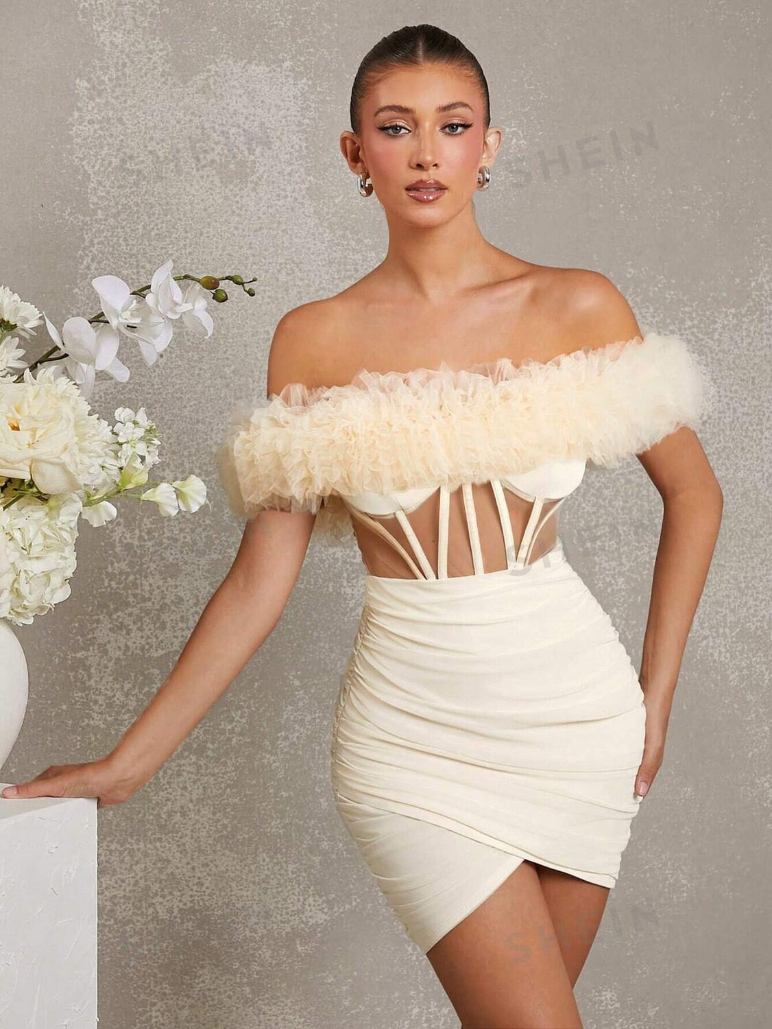 Haute, Женское элегантное платье, рукава с открытыми плечами, Женское струящееся платье, сетчатая ткань Shein, абрикосовый
Haute, Женское элегантное платье, рукава с открытыми плечами, Женское струящееся платье, сетчатая ткань Shein, абрикосовый