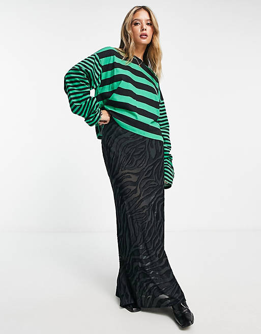 Футболка с длинным рукавом и широкими рукавами ASOS DESIGN в смешанную зелено-черную полоску, Черный
Футболка с длинным рукавом и широкими рукавами ASOS DESIGN в смешанную зелено-черную полоску, Черный