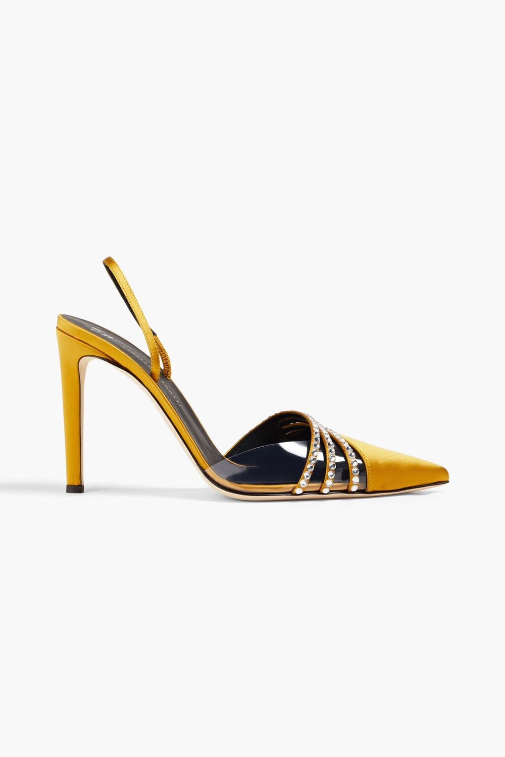 Туфли из ПВХ и атласа с пяткой, украшенные кристаллами Giuseppe Zanotti, горчица
Туфли из ПВХ и атласа с пяткой, украшенные кристаллами Giuseppe Zanotti, горчица