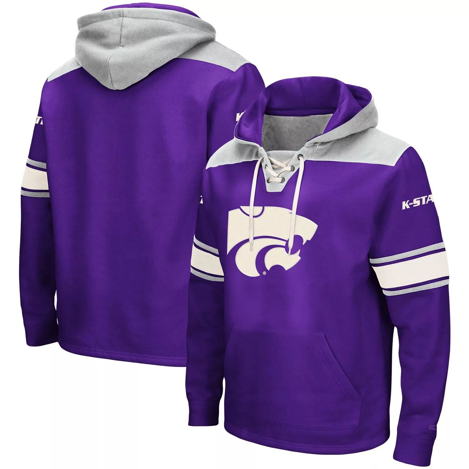 Мужской фиолетовый пуловер с капюшоном и логотипом Kansas State Wildcats 2.0 на шнуровке Colosseum
Мужской фиолетовый пуловер с капюшоном и логотипом Kansas State Wildcats 2.0 на шнуровке Colosseum