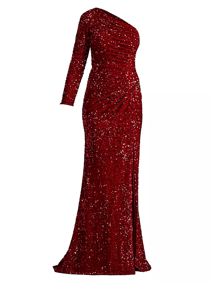 Платье с одним рукавом и рюшами, расшитое пайетками Tadashi Shoji, цвет rouge
Платье с одним рукавом и рюшами, расшитое пайетками Tadashi Shoji, цвет rouge