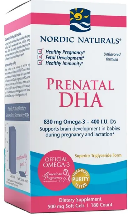Омега-3 кислоты с витамином D3 Nordic Naturals Prenatal DHA 830 MG Bezsmakowe, 180 шт
Омега-3 кислоты с витамином D3 Nordic Naturals Prenatal DHA 830 MG Bezsmakowe, 180 шт