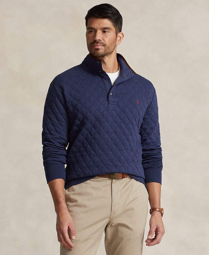 Мужской большой & Высокий стеганый пуловер двойной вязки Polo Ralph Lauren, синий
Мужской большой & Высокий стеганый пуловер двойной вязки Polo Ralph Lauren, синий
