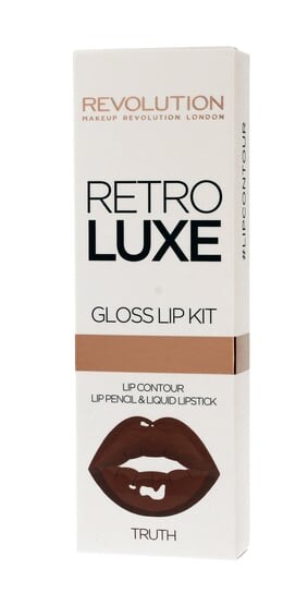 Набор для губ Retro Luxe Gloss Lip Kit, карандаш для губ + блеск для губ Truth, 1 г + 5,5 мл Makeup Revolution
Набор для губ Retro Luxe Gloss Lip Kit, карандаш для губ + блеск для губ Truth, 1 г + 5,5 мл Makeup Revolution
