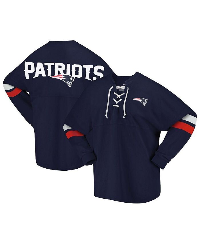 Женская фирменная темно-синяя футболка New England Patriots Spirit из джерси на шнуровке с v-образным вырезом и длинными рукавами Fanatics, синий
Женская фирменная темно-синяя футболка New England Patriots Spirit из джерси на шнуровке с v-образным вырезом и длинными рукавами Fanatics, синий