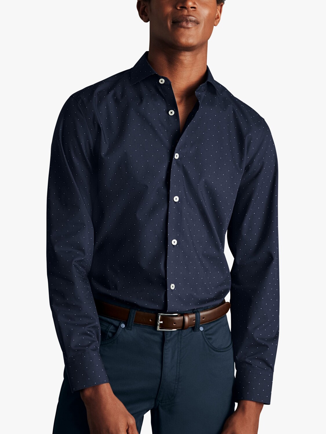 Рубашка Charles Tyrwhitt с воротником с полувырезанным воротником, не гладкая, темно-синяя пятнистая
Рубашка Charles Tyrwhitt с воротником с полувырезанным воротником, не гладкая, темно-синяя пятнистая