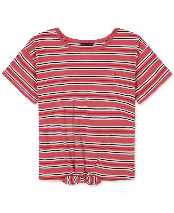 Полосатая футболка с завязкой спереди для маленьких девочек Tommy Hilfiger, красный
Полосатая футболка с завязкой спереди для маленьких девочек Tommy Hilfiger, красный