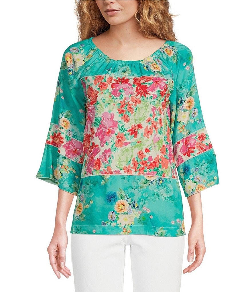 Крестьянская туника с круглым вырезом и рукавами 3/4 Calessa Petite Size, весенняя тканая туника с цветочным принтом, цветочный
Крестьянская туника с круглым вырезом и рукавами 3/4 Calessa Petite Size, весенняя тканая туника с цветочным принтом, цветочный