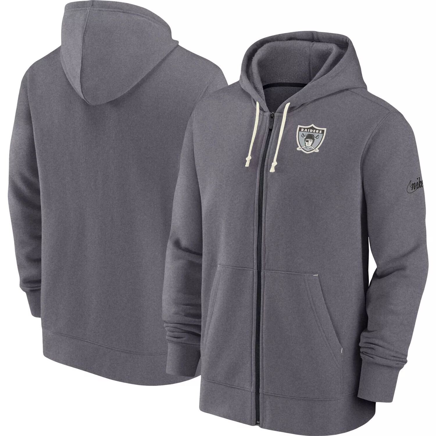 Мужская худи с молнией во всю длину Nike Heather Charcoal Las Vegas Raiders Historic Lifestyle
Мужская худи с молнией во всю длину Nike Heather Charcoal Las Vegas Raiders Historic Lifestyle