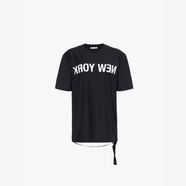 Футболка из хлопкового джерси с круглым вырезом и фирменным принтом Helmut Lang, черный
Футболка из хлопкового джерси с круглым вырезом и фирменным принтом Helmut Lang, черный