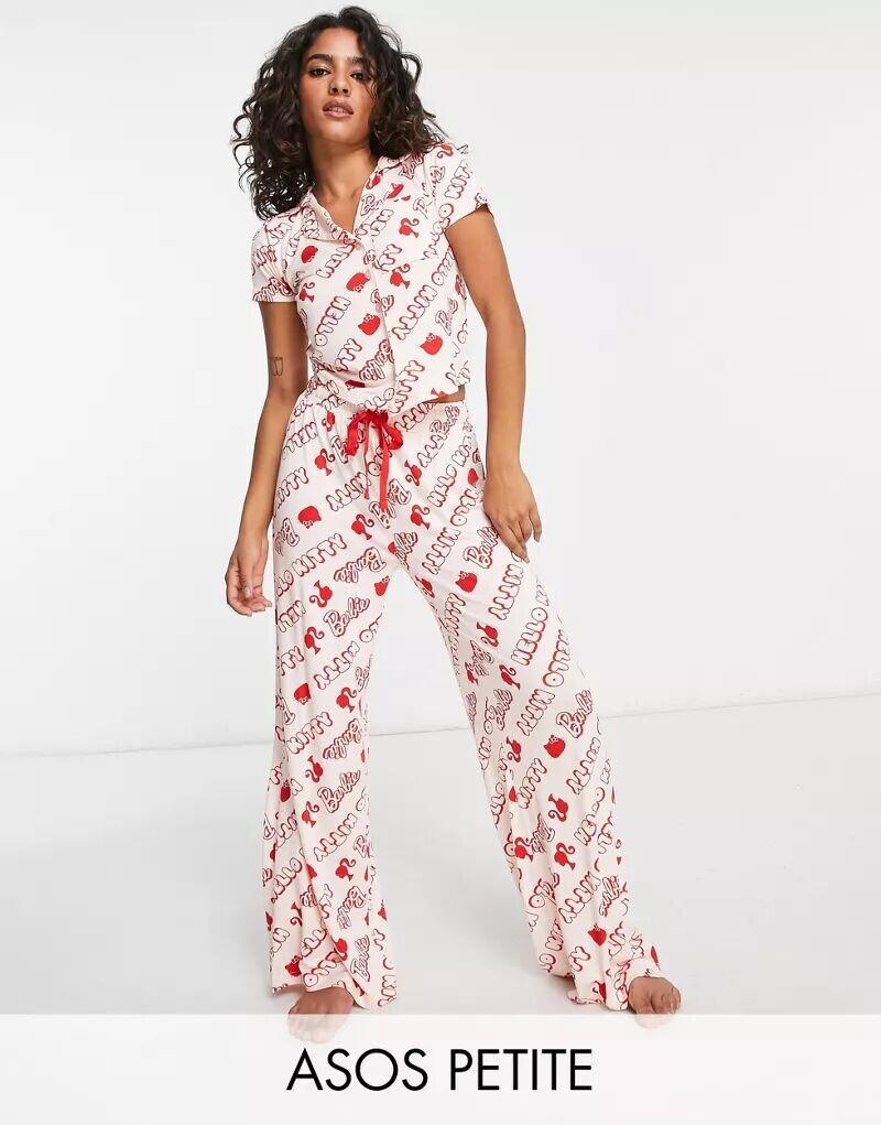 Розовая вискозная рубашка и брюки-пижама ASOS DESIGN Petite Barbie x Hello Kitty, Серый
Розовая вискозная рубашка и брюки-пижама ASOS DESIGN Petite Barbie x Hello Kitty, Серый