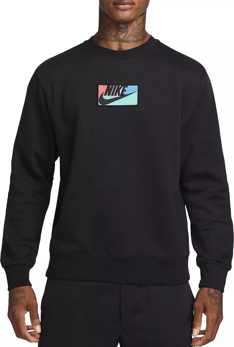 Мужской флисовый свитшот с рисунком Nike Club с круглым вырезом и нашивкой, черный
Мужской флисовый свитшот с рисунком Nike Club с круглым вырезом и нашивкой, черный