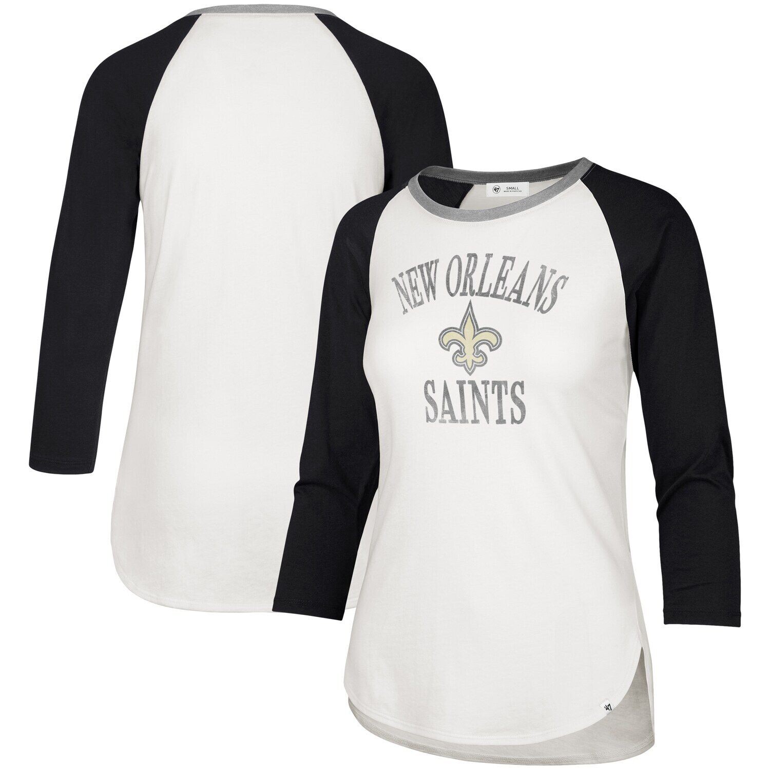 Женская белая/черная футболка '47 New Orleans Saints Frankie Ring Round с рукавом 3/4, Черный
Женская белая/черная футболка '47 New Orleans Saints Frankie Ring Round с рукавом 3/4, Черный