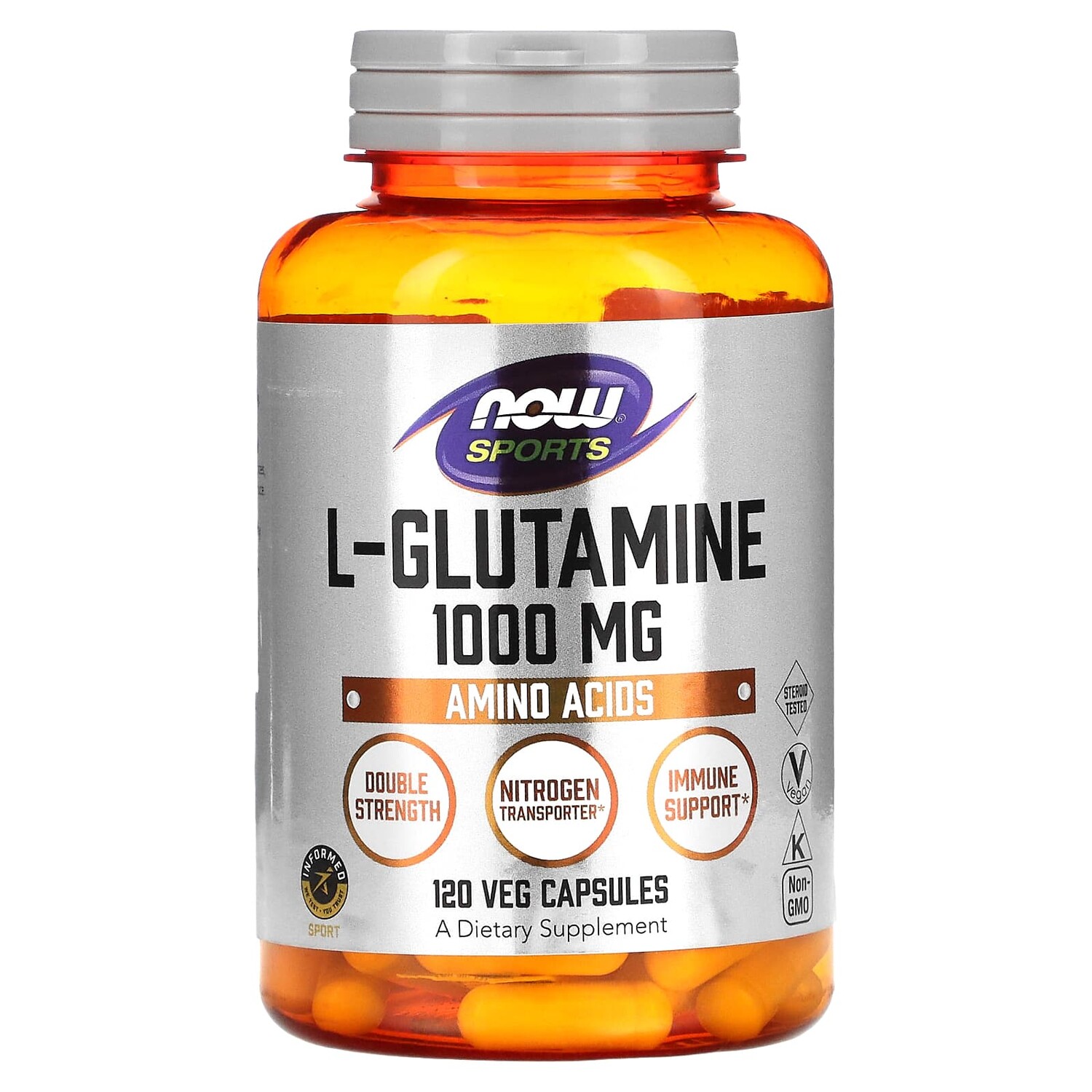 Sports, L-глутамин, двойная сила, 1000 мг, 120 вегетарианских капсул, NOW Foods
Sports, L-глутамин, двойная сила, 1000 мг, 120 вегетарианских капсул, NOW Foods